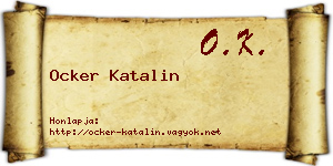 Ocker Katalin névjegykártya